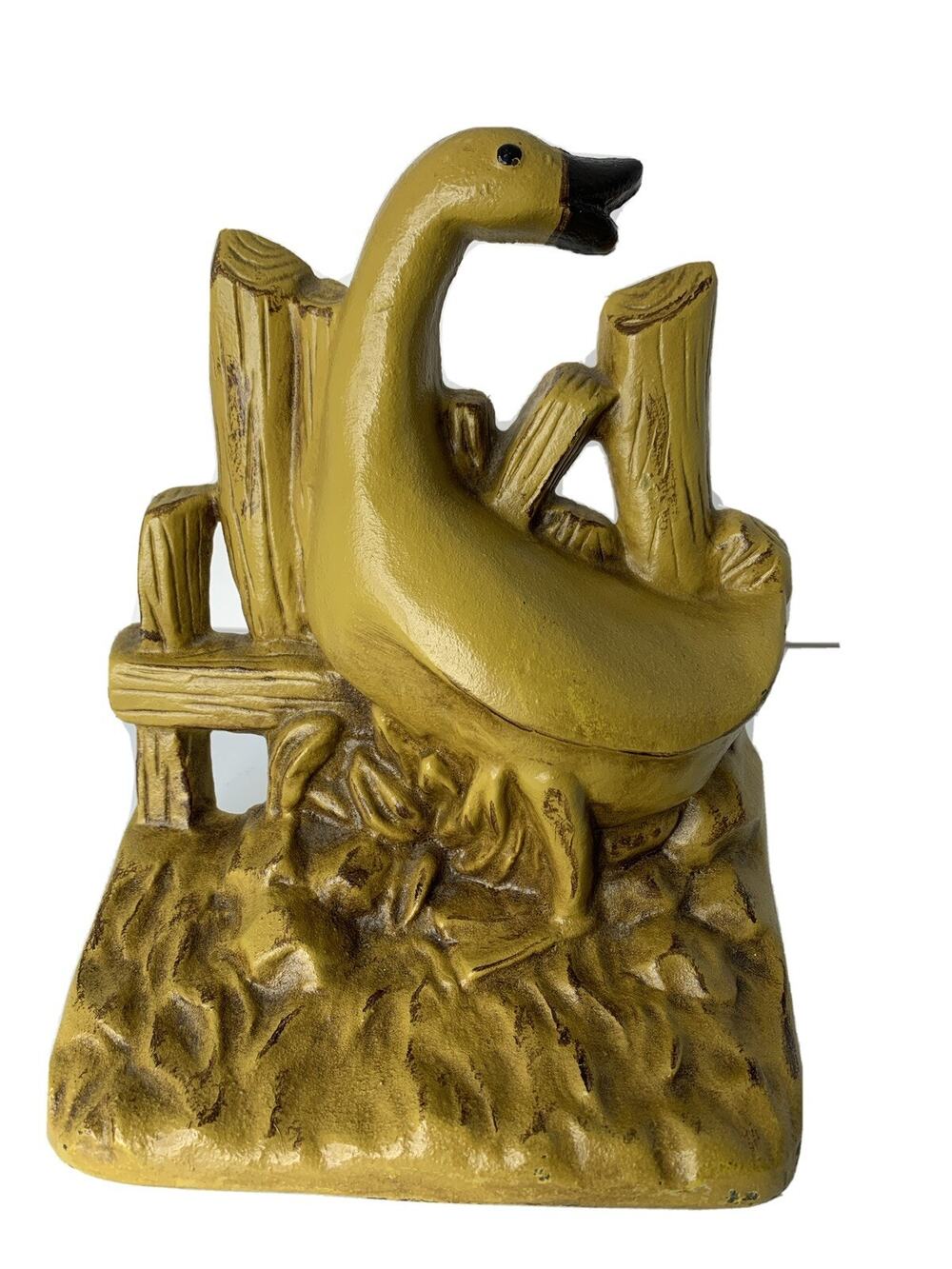 Vintage CAST IRON Doorstop Ducks Geese Primitive Farmhouse Country